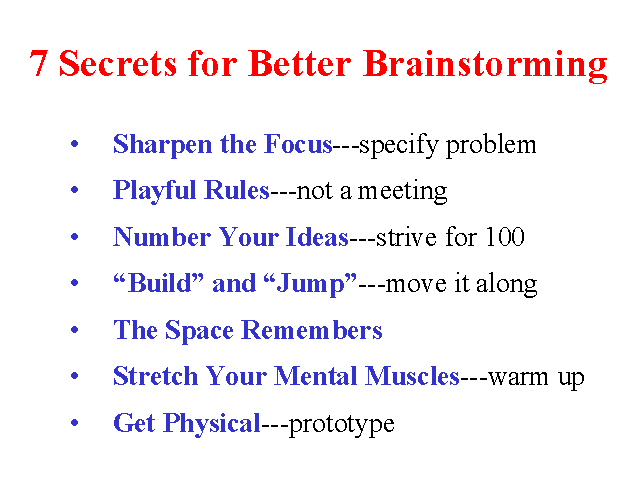 7 Secrets for Better Brainstorming