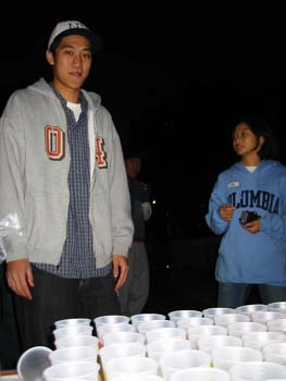henry playing beer pong