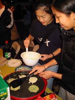 making pancakes