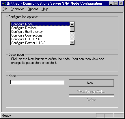 This is a diagram of the Configuration options screen