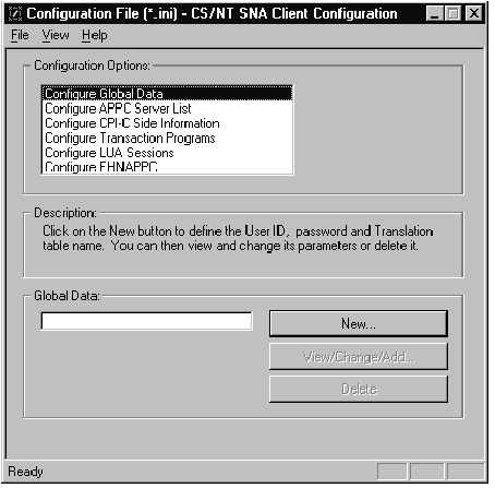 This is a diagram of the Configuration options screen
