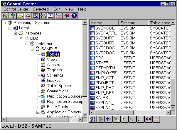 A screen capture of the Control Center.