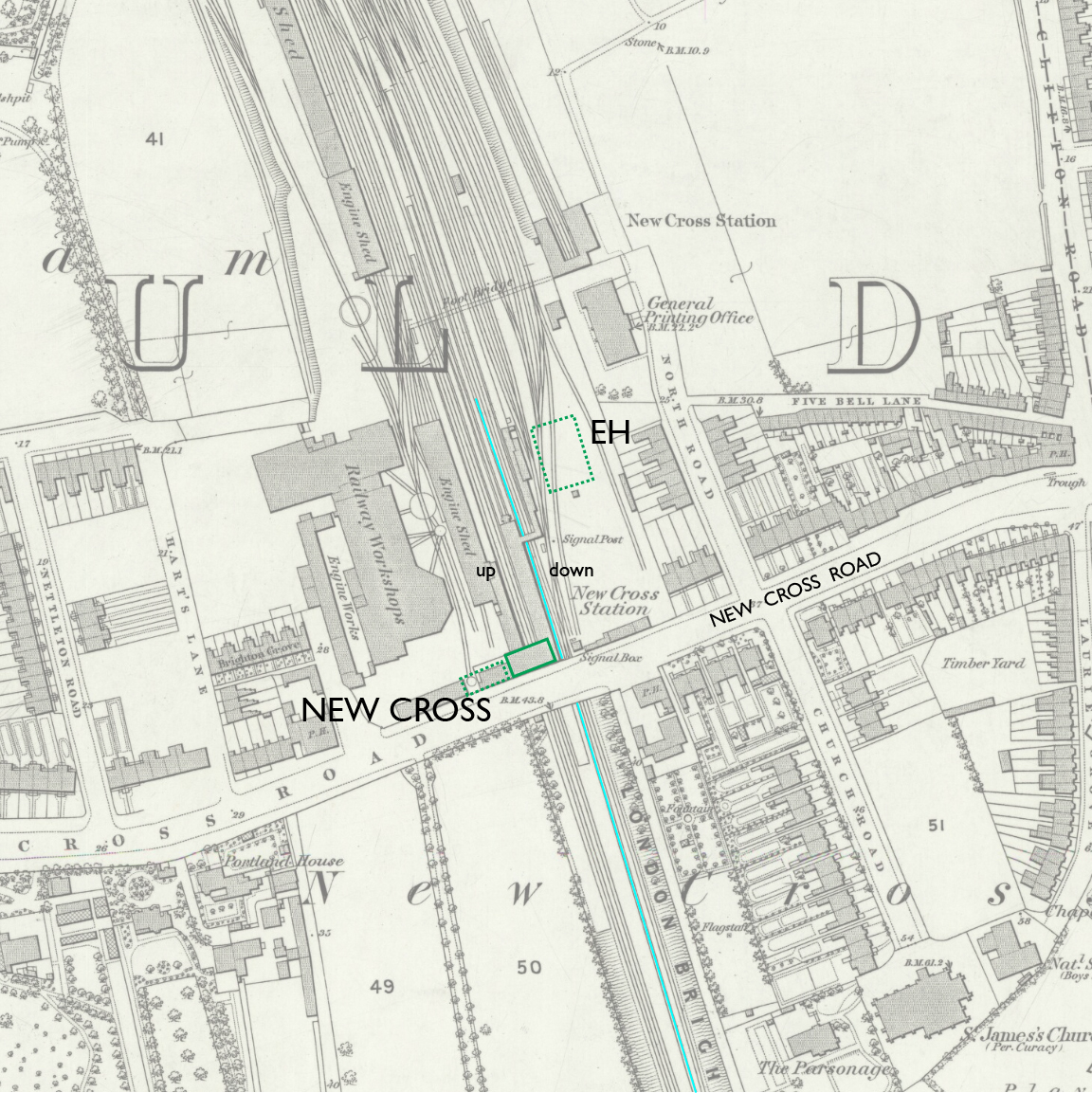 New Cross Gate OS map