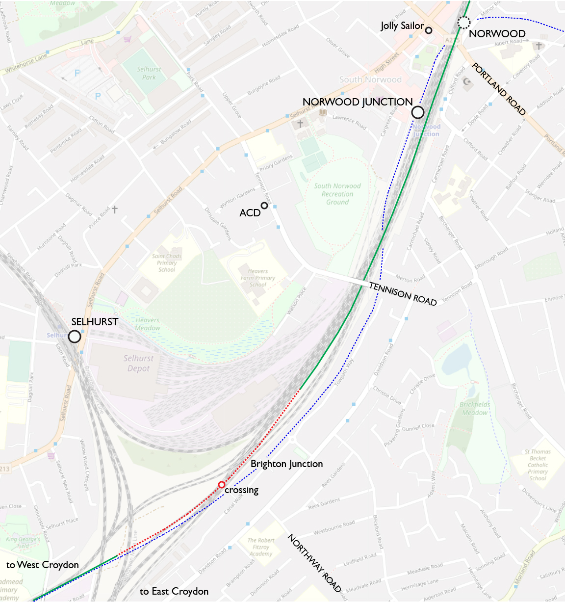 Norwood Junction map
