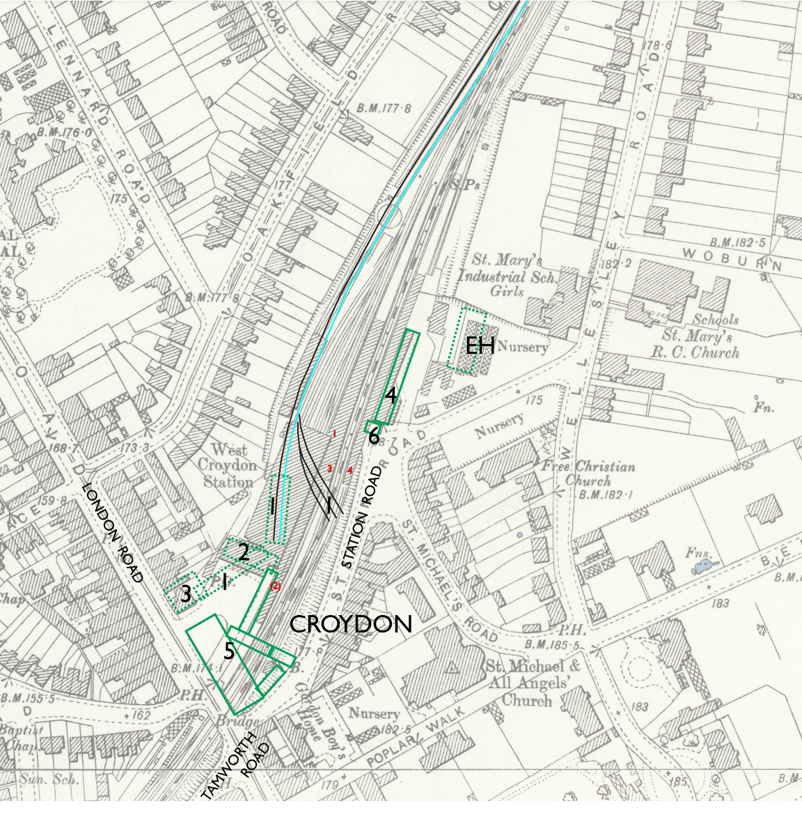 Croydon OS  map