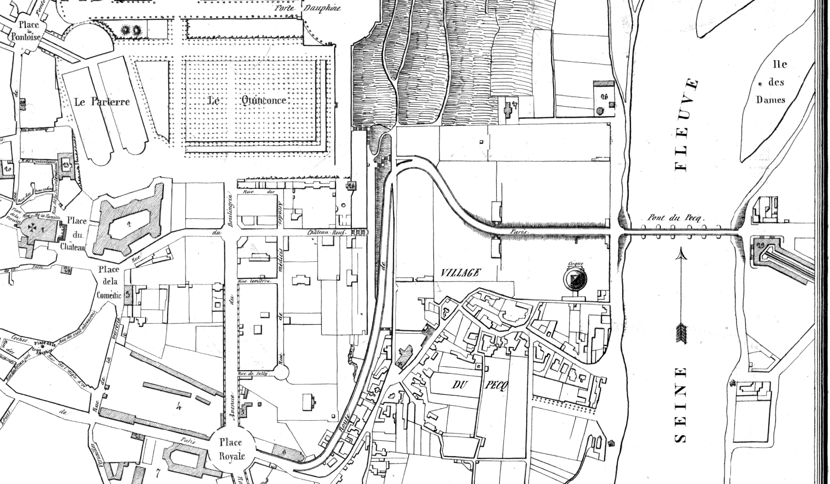 Map showing Le Pecq 1840