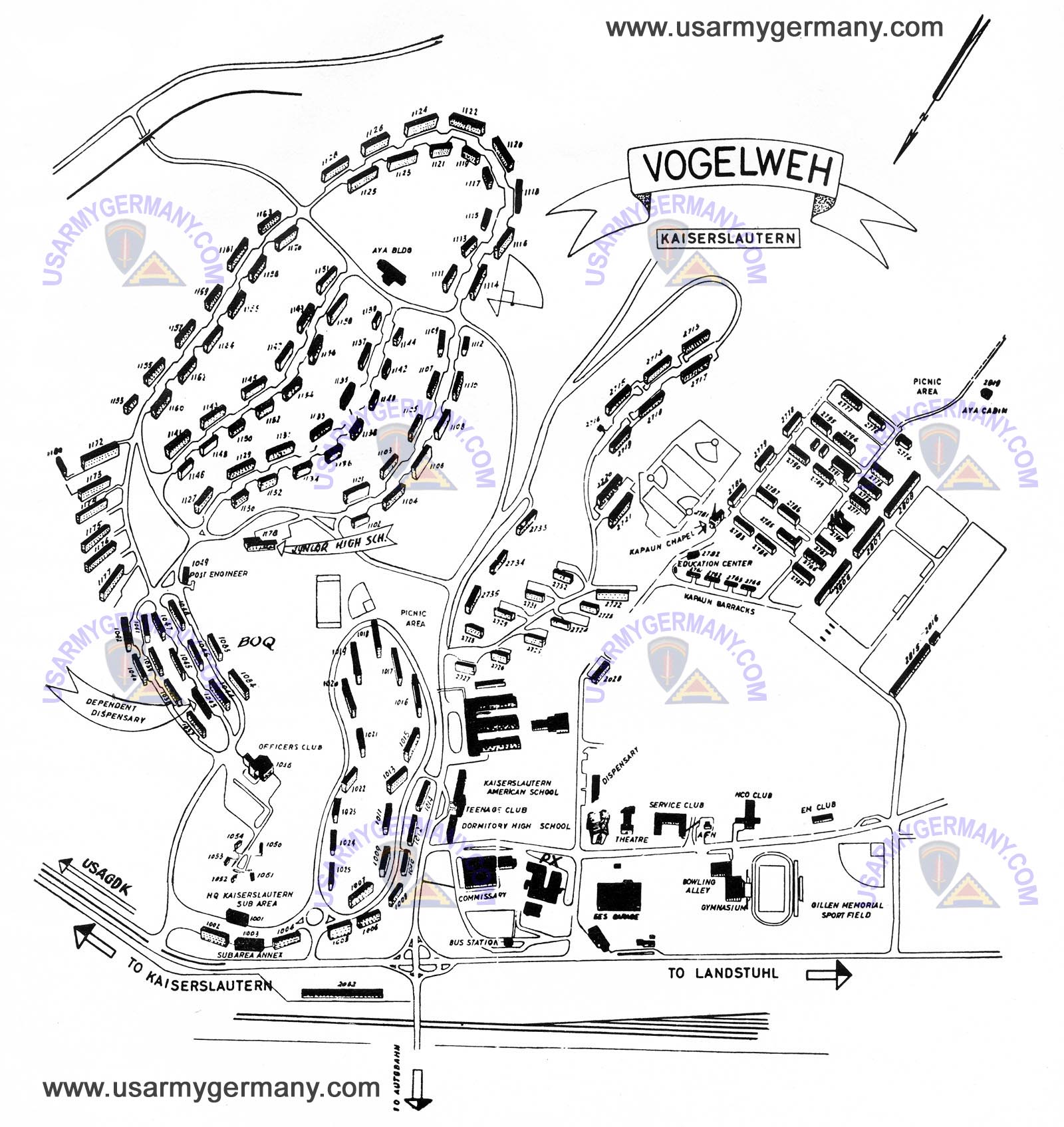 Vogelweh area  map
